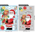 Christmas wall stickers set with Santa and Merry Christmas text in 55x90cm size - AMJ057 Large Santa Claus & Gifts