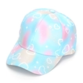 Detail of kids tie-dye baseball cap with pink gradient and white heart patterns - 52-54cm / 8# Gradient Heart