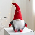 44cm Christmas gnome plush with red snowflake hat and grey felt body for festive decor - Style E