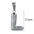 Balloon-style silver 21mm letter L bubble pendant made of polished stainless steel - L / Steel