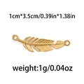 Pendentif plume dorée en acier inoxydable 1x3,5cm pour création bijoux - Plume Dorée