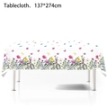 Wildflower and butterfly disposable tablecloth for birthday party decor 137x274cm - Tablecloth 1PC