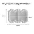 Stampo in silicone rettangolare con bordo a bolle per sottobicchieri DIY 170mm x 120mm - Forma a onda