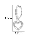 Silver-plated heart charm ear cuff with zircon inlay, size 1.8cm by 0.7cm detail - Heart Style (2625-7#) / Silver