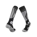 Black and gray merino wool ski socks with honeycomb pattern and reinforced heel and toe - 8208 Black/Grey