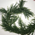 Macro shot of realistic green artificial Norfolk pine garland on a white background - 【2.7m】Dense Fox Garland with Extended Branches