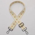 Adjustable wide replacement strap with yellow geometric ethnic pattern and gunmetal hooks - Style 582 / Gunmetal