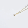 Collier en or minimaliste avec pendentif goutte en pierre précieuse transparente - Blanc (Or) (XL3412)