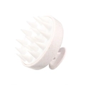 Beige silicone scalp massager brush with white bristles for hair washing and cleaning - Matte Wheat Straw White