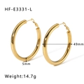 Retro 18K vergulde roestvrijstalen holle ronde oorbellen met 49mm diameter - Grote Hoepel (HF-E3331-L)