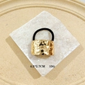 Golden hammer-textured punk ponytail holder with black elastic band and 4.5*2.7cm size - 1066-2 Gold