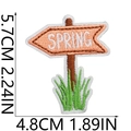 Detailed size measurement for Spring road sign embroidery patch with logo dimensions - Spring Sign (3号)