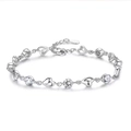 Elegante bracciale in argento sterling 925 con cuore e zirconi cubici per donna - Bracciale Cuore (Zirconia Bianco) (SL039) / Argento 925 / Bianco