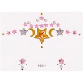 Star and moon face jewel stickers with gold stars and pink accents style FG301 - FG301 Moon Star Style