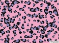 Pink leopard print water transfer nail stickers with black and purple spots, model WG4008 - WG4008