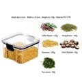 Contenedor cuadrado de 460 ml de PET con tapa de cierre hermético negro de clip - 460ml / Negro Transparente