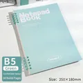 B5 spiral notebook in mint green with 60 lined sheets and transparent coil binding - B5/60 Sheets Lined / Green