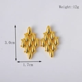 Goldene geometrische Rauten-Ohrstecker mit polierten Elementen in mehreren Schichten - Raute / A082-Raute Gold