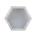Top view of a hexagonal silicone mold for DIY resin crafts on a white background - Hexagon