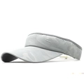 Detail view of light grey camouflage sun visor hat with textured quick-dry fabric - Adjustable / Gray