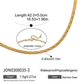 Gold plated stainless steel multi-layer snake chain necklace with adjustable link - Gold Standard Herringbone Chain Style (JDN0308035-3)
