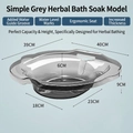Ergonomic grey sitz bath basin for postpartum and hemorrhoid care with scale markings - Medicinal Bath Type 2194 / Simple Grey
