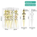 9-teiliges Set aus goldenen und silbernen Weihnachts-Eiszapfen aus glänzendem und mattem PVC - Stil 02-Gold Silber Glänzend Matt Eiszapfen-Set