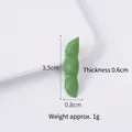 Miniature green PVC soybean pod model for DIY crafts measuring 3.5cm by 0.8cm - 3.5cm Small Edamame Pod