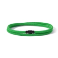 Handmade green braided double-strand lucky bracelet with a black magnetic buckle - Grass Green