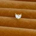 Golden stud earring with dual marquise-cut white zircons in a V-shape arrangement - Gold (Marquise Double Stone Leaf Y20412-2)