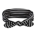 Bohemian black and white wave pattern yoga headband with a cute knotted bow design - Geometric