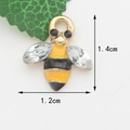Enamel bee pendant in yellow and black with crystal wings for DIY jewelry making - Bee