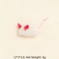 Striped plush mouse cat toy with pink ears and tail for interactive pet play - No. 1 Striped Mouse