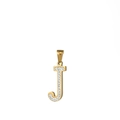 Pendentif lettre J en acier inoxydable doré orné de strass en cristal brillants - Lettre J