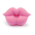 Funny pink lip shaped silicone baby pacifier with a cute heart detail in the center - Lip / Pink