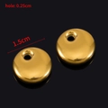 Golden 1.5cm flat round bead with 0.25cm hole for DIY heart earring necklace making - Style G Round Pendant / 5 Pieces / Gold
