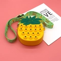 Pineapple shaped yellow and green silicone pop-it shoulder bag with adjustable strap - Yellow Pineapple Bag