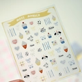 Cute cartoon puppy and cupcake nail art stickers KX480 in macaron colors - Flat Style (kx480)