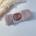Pale purple cotton viscose pleated scarf with wrinkle texture and handmade packaging - Style #81