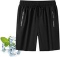 Zwarte ijsséde sportshort voor heren met trekkoord en ritszakken voor training - M / Zwart