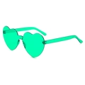 Translucent jelly green heart-shaped rimless sunglasses for trendy summer beach wear - Grass Green
