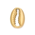 Polished gold plated stainless steel cowrie shell pendant for DIY jewelry making - 515# Cowrie Shell Pendant Only / 8*11.5mm (2 Pieces/Pack) / Gold