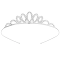 Serre-tête couronne de princesse argentée avec strass scintillants pour filles et fêtes - Couronne en forme de larme creuse en argent (Style 23)