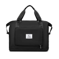 Bolso deportivo negro plegable de gran capacidad con compartimento para calzado - Negro