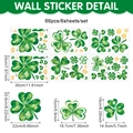 St. Patrick's Day 66-piece clover wall decal set with watercolor shamrock patterns - 20*30cm / 6 Sheets 66 Pcs (UV26Y80047T_T)