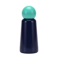Gourde isotherme 350ml en acier bleu marine avec bouchon sphérique turquoise - Vert & Indigo