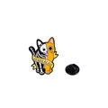 Dead & Alive Emaille-Anstecknadel mit geteiltem Design: halbe Katze und halbes Skelett - Dead & Alive Halbe Skelett Katze (CZ0798-2)