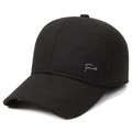 Schwarze Winter-Baseballkappe für Herren mit Windschutz-Ohrenklappen und Sport-Metalllogo - Metall-Tag-Stil / Schwarz