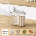 Transparent airtight cereal storage container with measuring cup and volume scale - 1 Pack - 1.8L Cereal Jar