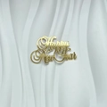 Eleganter Kuchendeckel in Gold-Acryl Happy New Year für Silvesterpartys 2026 - Frohes Neues Jahr C Gold